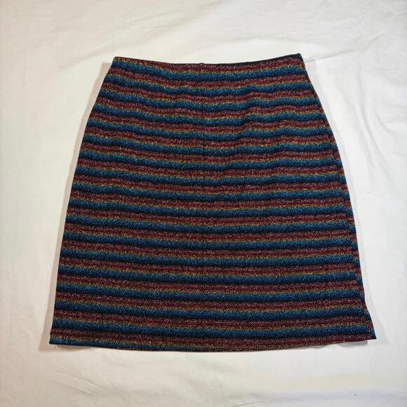 Urban Outfitters NWT mini skirt. Rainbow sparkly stripes. Knit. Size S - Picture 3 of 5